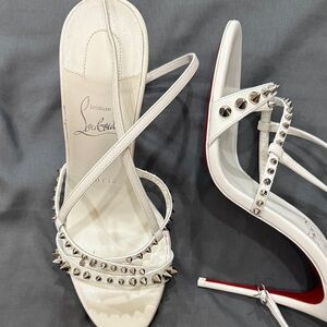 Christian Louboutin White Studded Heels